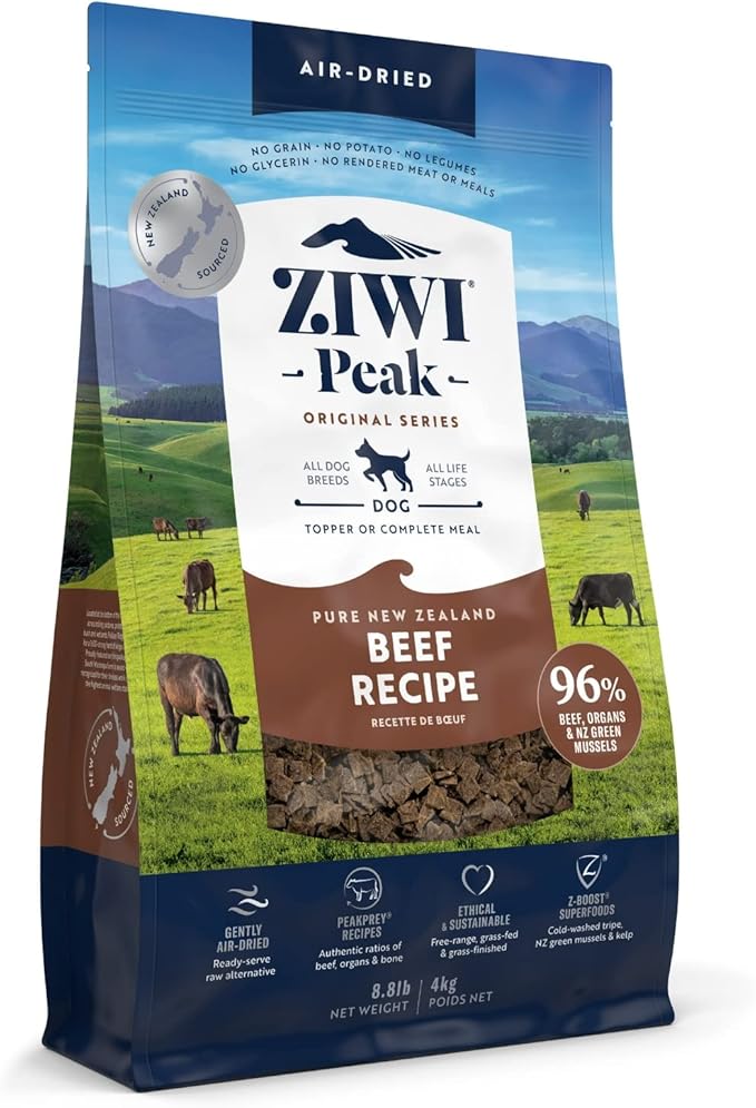 ZIWI Peak Air-Dried Dog Food – All Natural, High Protein, Grain Free and Limited Ingredient with Superfoods, Beef, 8.8 Pound (Pack of 1)