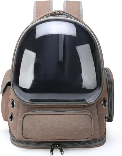 Cat Backpack Carrier for Cats and Small Dogs, Breathable Cat Bubble Backpack, Airline Approved Pet Travel Carrier for Hiking Camping & Outdoor(Khaki) 1