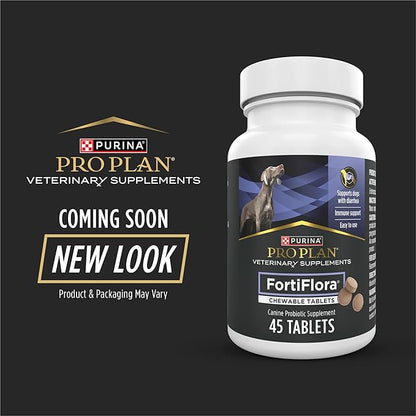Purina Pro Plan Veterinary Supplements FortiFlora Chewable Dog Probiotic Supplement Tablets 45 ct.