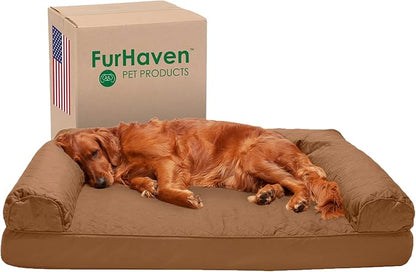Furhaven Orthopedic Dog Bed for Large Dogs w/ Removable Bolsters & Washable Cover 95 lbs