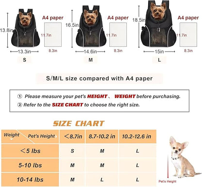 HAQPARAST Dog Travel Backpack with Safety Belt - Portable Pet Carrier for Hiking, Cycling, and Outdoor Adventures - Durable, Comfortable, Secure, Adjustable, Lightweight, for Small and Medium Dogs