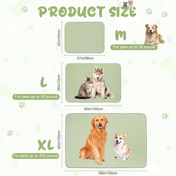 Summer Dog Cooling Mat Washable Ice Silk Self Cool Pad for Small Medium Large Dogs and Cats 40x28in)