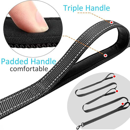 3 Handle Dog Leash 10FT Triple