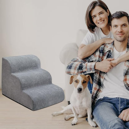 Chic Threads Dog Stairs for Small Dogs 3-Step Dog