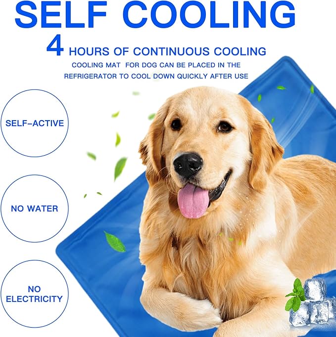 Dog Cooling Mat Gel: Large Cooling Pad for Dog (31.8" x 37.7"