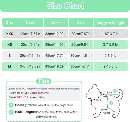 Dog Pajamas Small Dog Sweaters - Winter Warm Dog Jumpsuit, Soft and Stretchy 4 Legged Fleece Dog Clothes for Small Dogs Girl Boy (XX-Small, Green)