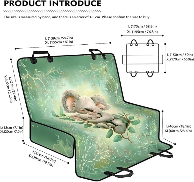 AFPANQZ Koala Print Car Seat Cover Pet Seat