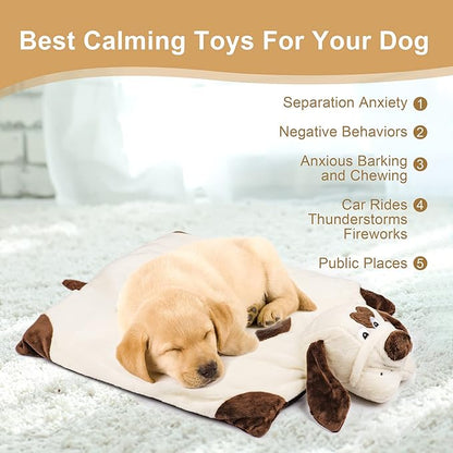 Heartbeat Toy for Puppy, Doy Plush Toys for Anxiety Relief Behavioral Training Aid Toy for Dog Calming Sleeping Soother Cuddle