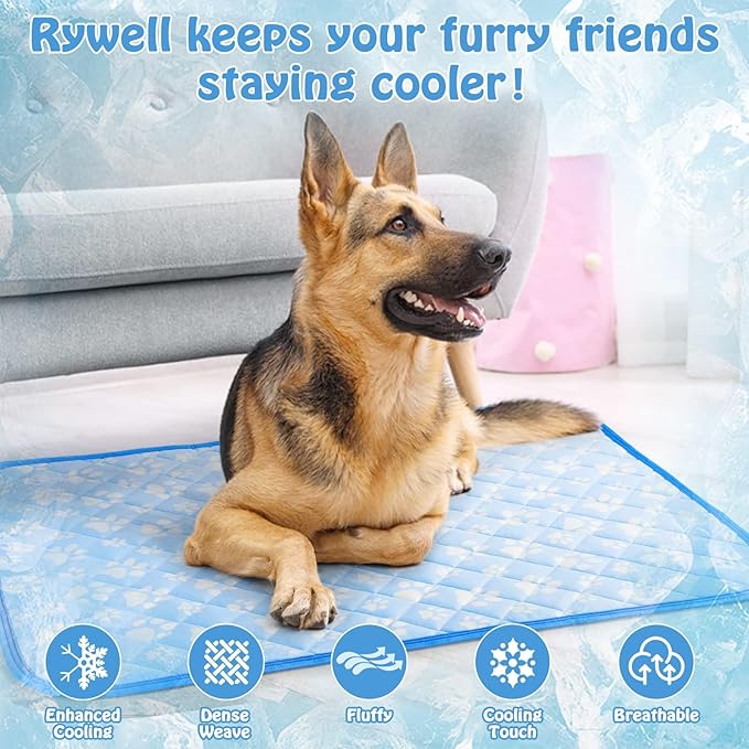 Rywell Self-Cooling Mat for Dogs Small 24'' x 18''- Endothermic