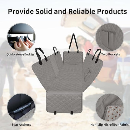 Easy-Going Waterproof Dog Car Seat Cover (53"x59", Grey)