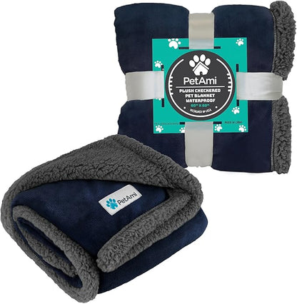 PetAmi WATERPROOF Dog Blanket for Medium Large Dog 60x40 Navy