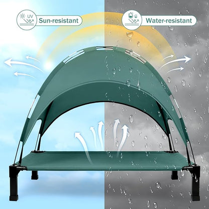 Heeyoo Elevated Dog Bed with Canopy