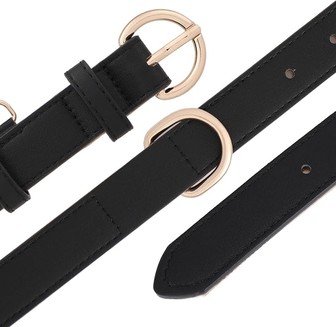 WHIPPY Soft Padded Leather Dog Collar for Small Medium Large Dogs Heavy Duty Dog Collar with Adjustable Rust-Proof Metal Hardware