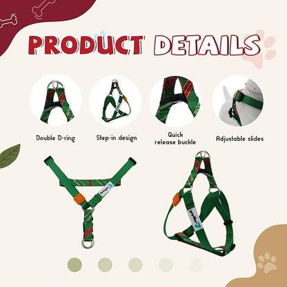 Tri-Color Dog Harness for Small Dogs Step-in Adjustable Dog Harness
