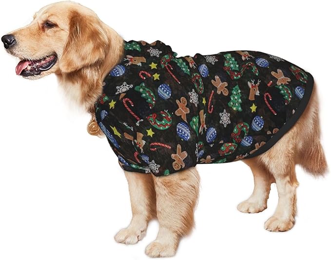 Xmas Tree Reindeer Ginger Cookie Dog Hoodie Cute