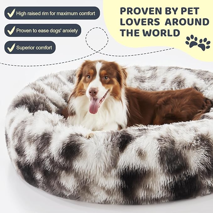 Calming Dog Bed for Medium Large Dogs 31", Ink