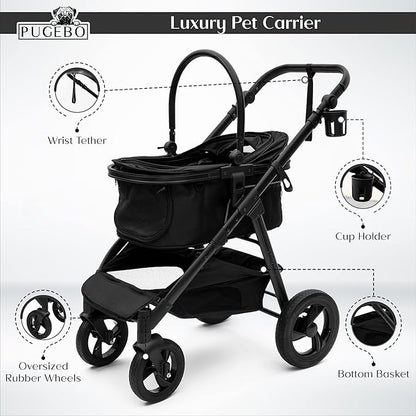 Dog Stroller Pet Cat Carrier 2-in-1 Travel