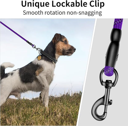 Heavy Duty Dog Leash for Large Medium Small Breed Dogs Handle,4/5/6 FT Holder,Purple,1/2 inch