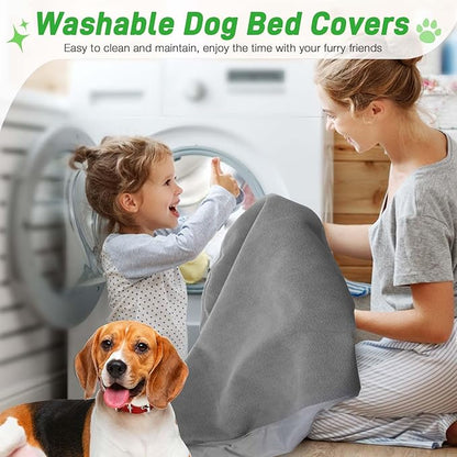 Dog Bed Covers Replacement 100% Waterproof for Dog Bedding Washable Grey 2 Pack 27" x 36" M