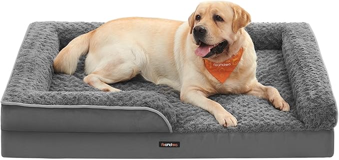 Feandrea Orthopaedic Dog Bed for Large Dogs 42 x 32 x 7 Inches, UPGW253G02