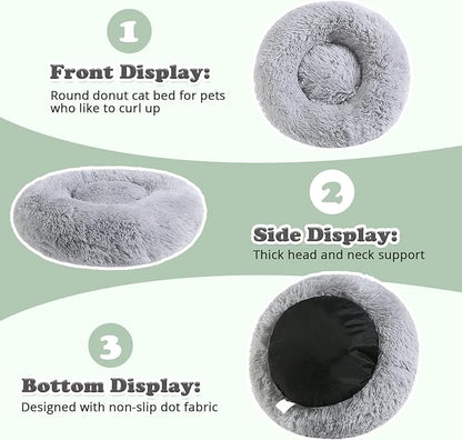 JOLLYVOGUE Calming Donut Dog Bed (27")