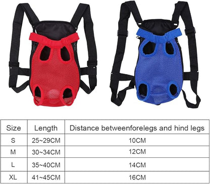 Dog Backpack, Hands Free Dog Carrier Backpack, Adjustable Pet Travel Bag, Pet Carrier Backpack Leg Out, Portable Pet Backpack for Small Medium Dogs Cats Puppies