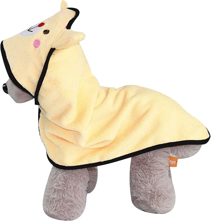 Goclothod Pet Hooded Bath Towel Puppy Drying Bath Towel Absorbent Bathrobe Warm Blanket