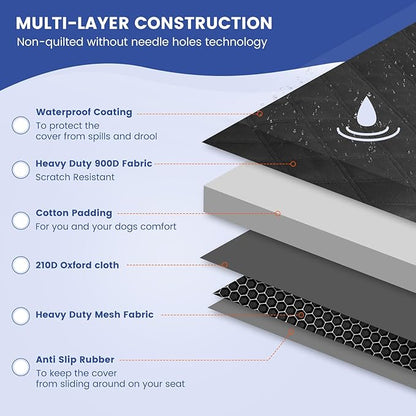 Back Seat Cover 60/40 Split Bench for Small Cars 900D Waterproof