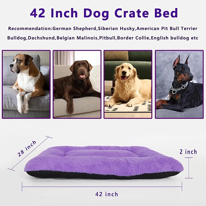 Dog Crate Bed 42 x 28 Washable 80lb Dog,42