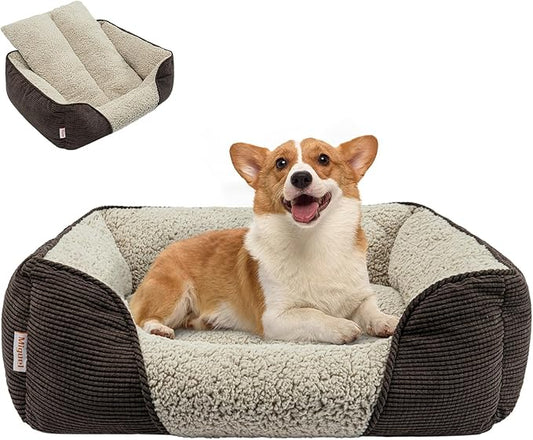 Miguel Washable Dog Bed with Removable Cushion for Medium Small Dogs 30 Inch