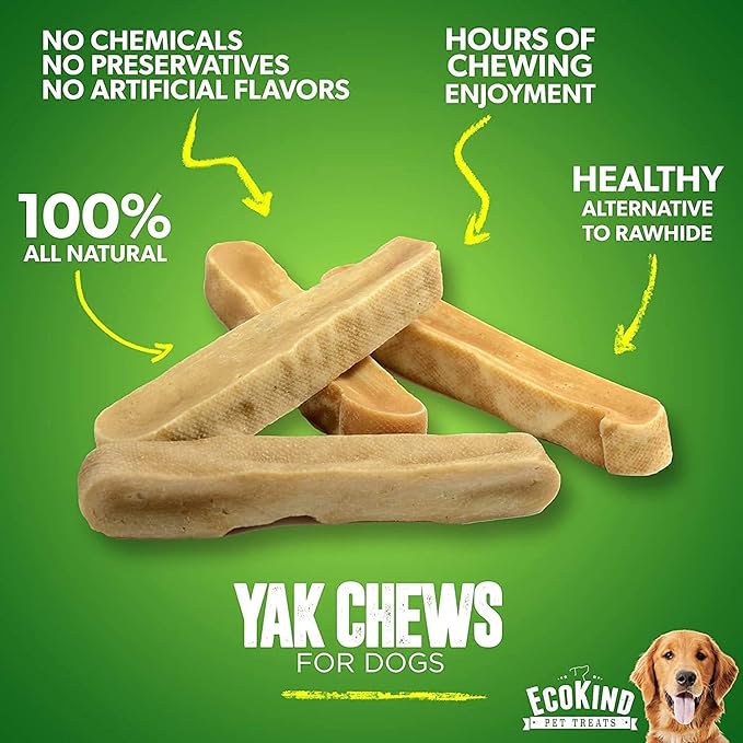 EcoKind Premium Gold Monster Yak Cheese Himalayan Dog Chew, Dog Treats Large Breed, All Natural, High Protein, for Aggressive Chewers, XL - 3 Chews