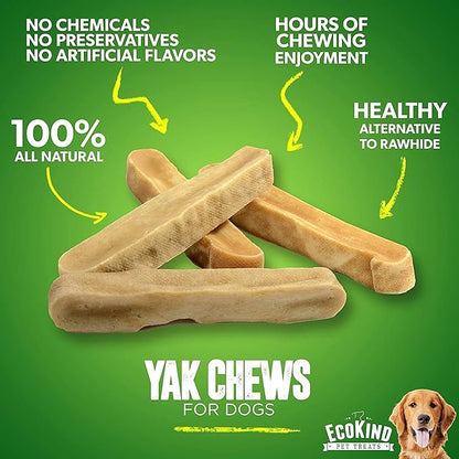 EcoKind Premium Gold Monster Yak Cheese Himalayan Dog Chew, Dog Treats Large Breed, All Natural, High Protein, for Aggressive Chewers, XL - 3 Chews