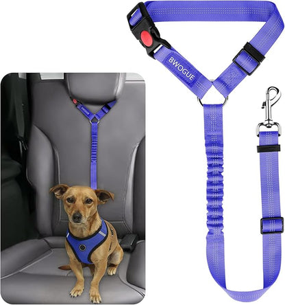 BWOGUE Pet Dog Cat Seat Belts, Car Headrest Restraint Adjustable Safety Leads Vehicle Seatbelt Harness (1 Pack)