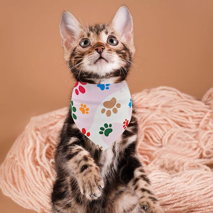 Paw Print Dog Bandanas for Small Dogs Breed 18 Inch 7PCS