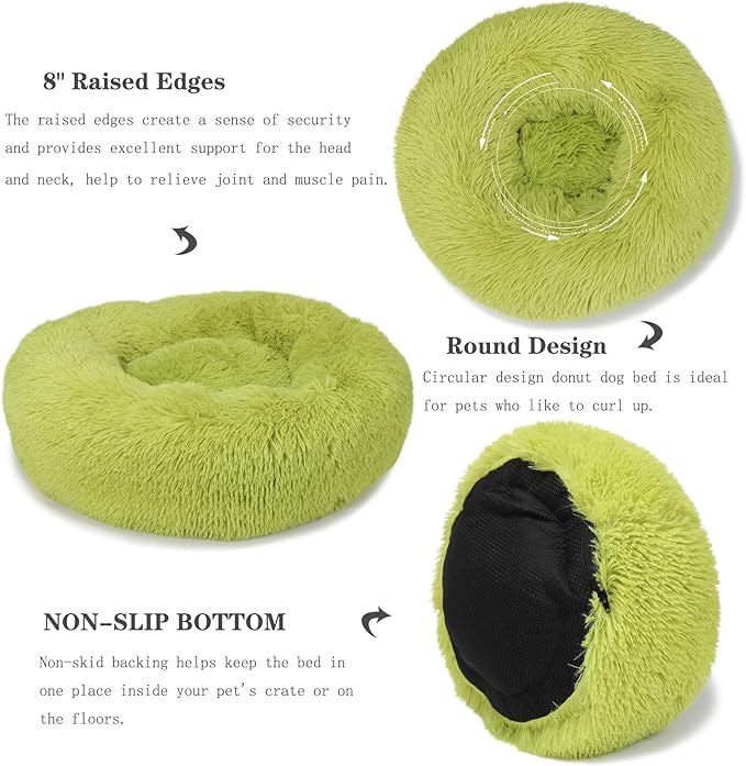 Calming Bed for Dogs 30 Inches Dark Gray