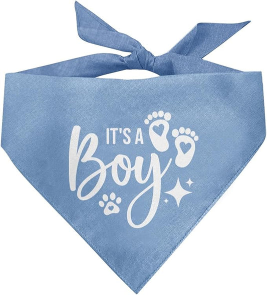 It's A Boy Dog Bandana, Dog Bandana, Blue Dog Scarf Accessories, Pet Dog Triangle Scarf, Dog Bandana for Small Medium Large Dog, Baby Announcement Dog Bandana, Gift for Dog Lover (B43)