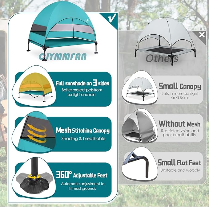 Elevated Dog Bed with 2024 Newest Canopy