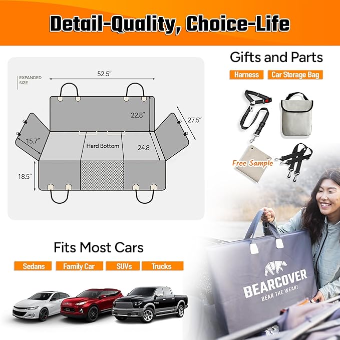 Next-Gen Back Seat Extender for Dogs 500lbs,Travel Dog