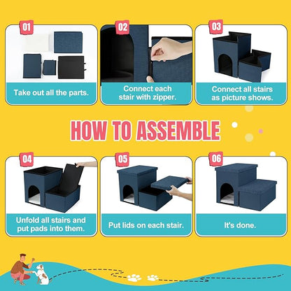 Dog Stairs for High Beds 22 inches(3