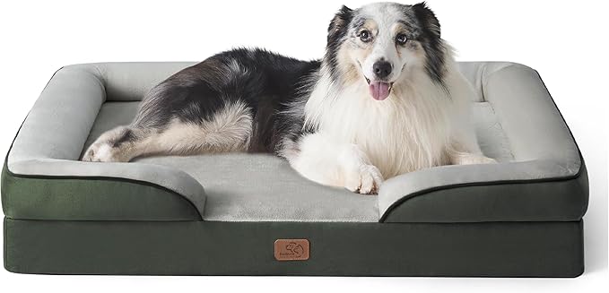 Bedsure Orthopedic Dog Bed for Extra Large Dogs Green，42inch