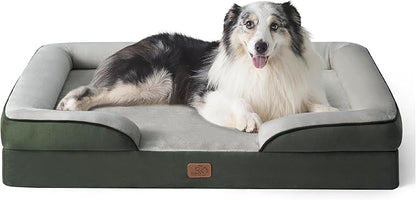 Bedsure Orthopedic Dog Bed for Extra Large Dogs Green，42inch