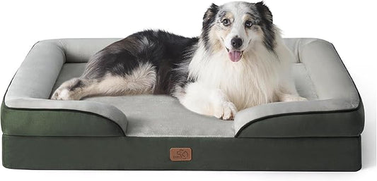 Bedsure Orthopedic Dog Bed for Extra Large Dogs Green，42inch