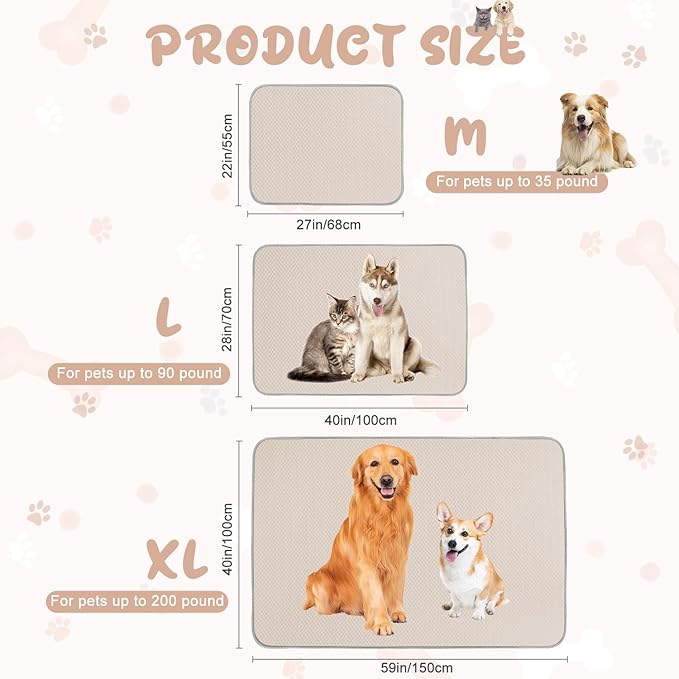 Summer Dog Cooling Mat Washable Ice Silk Self Cool Pad for Small Medium Large Dogs and Cats 59x40in)