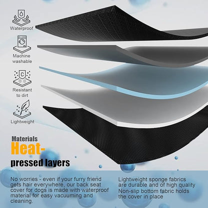 Dog Car Seat Cover for Back Seat 100% Waterproof