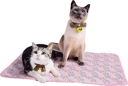 DELIFUR Cat Cooling Mat- Pet Cooling Mat Outdoor for Dogs Self Cooling Pad for Cat Puppy Small Dog Machine Washable (Medium