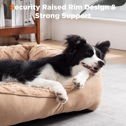 GASUR Rectangle Dog Bed for Large Dogs (35"x 25"x 9"), Black)