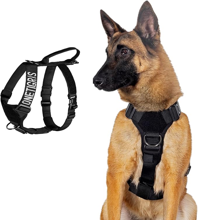 Dog Harness, No Pull Dog Harness, Lightweight Dog Harness Perfect for Walking Hiking All-Day Wear with Small, Medium and Large Dogs(Black,XL)