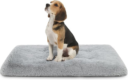 Dog Crate Pad Ultra Soft Dog Bed Mat Washable Pet Kennel Bed with Non-Slip Bottom Fluffy Plush Sleeping Mat for Large Medium Small Dogs 35 x 22 Inch,Light