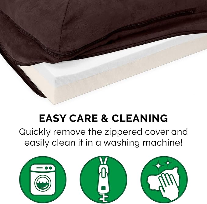 Furhaven Memory Foam Dog Bed for Medium/Small Dogs w/ Removable Bolsters & Washable Cover 35 lbs