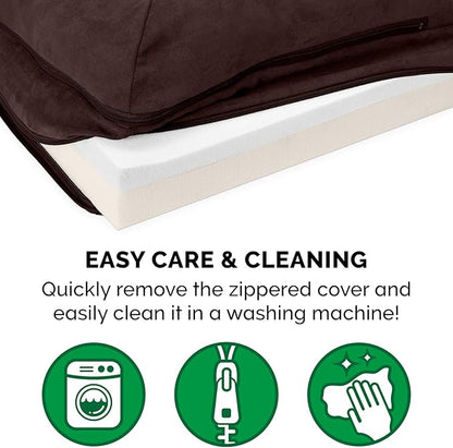 Furhaven Memory Foam Dog Bed for Medium/Small Dogs w/ Removable Bolsters & Washable Cover 35 lbs